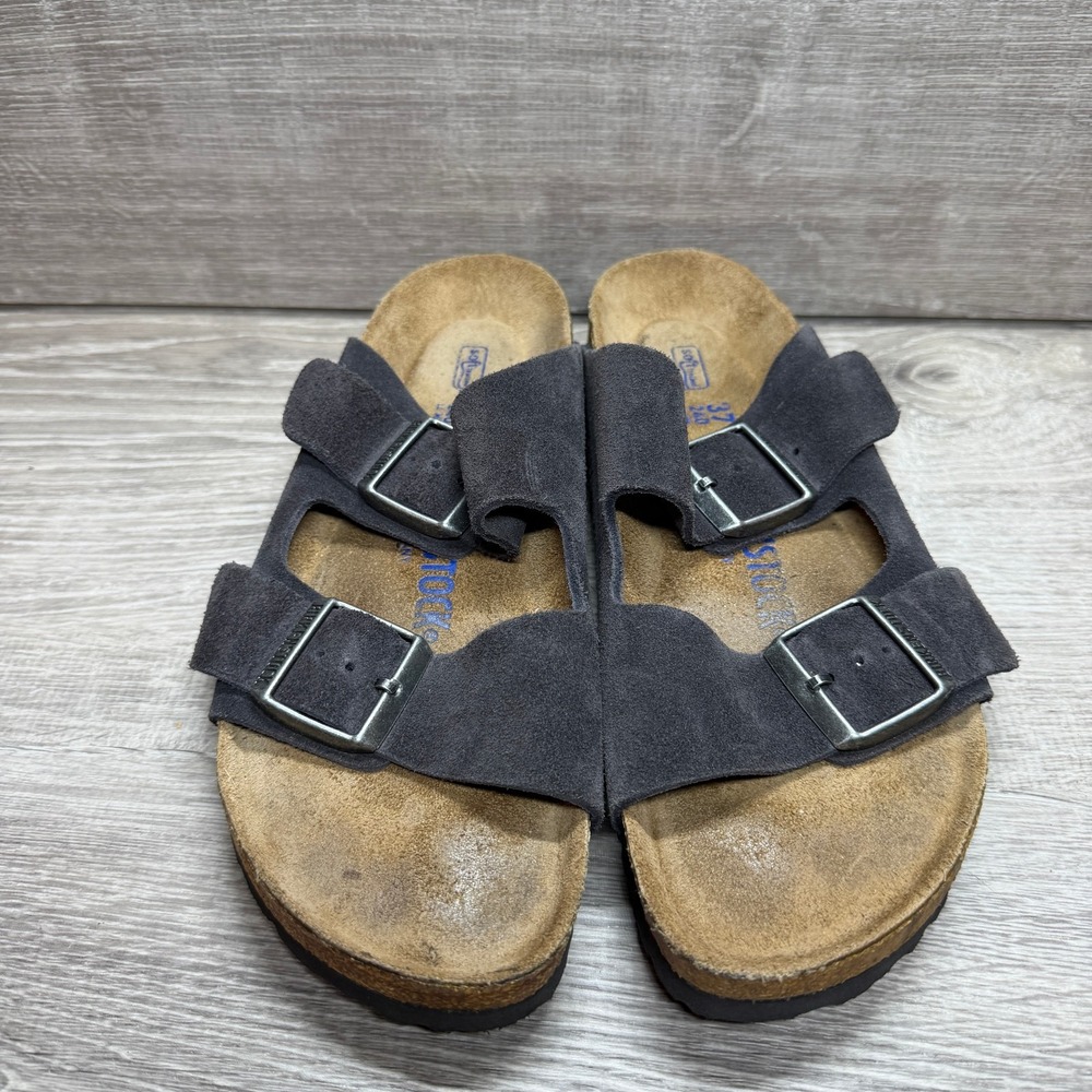 Birkenstock Arizona Sandals Womens 6-6.5 EU 37 Gray Suede Soft Footbed Germany